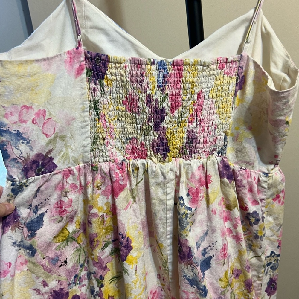 American Eagle Floral Spaghetti Strap ' Dress - Pink & Purple - Picture 4 of 4
